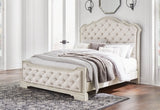 Arlendyne California King Upholstered Bed with Mirrored Dresser and Nightstand