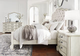 Arlendyne King Upholstered Bed with Mirrored Dresser, Chest and 2 Nightstands