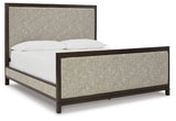 Burkhaus King Upholstered Bed with Mirrored Dresser