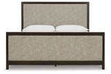 Burkhaus California King Upholstered Bed with Mirrored Dresser