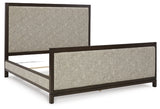 Burkhaus King Upholstered Bed with Mirrored Dresser