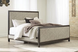 Burkhaus King Upholstered Bed with Mirrored Dresser