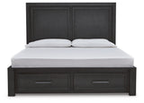 Foyland King Panel Storage Bed