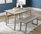 Loratti Dining Table and Benches (Set of 3)