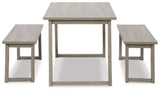 Loratti Dining Table and Benches (Set of 3)