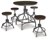 Odium Counter Height Dining Table and Bar Stools (Set of 5)