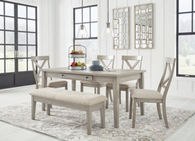 Parellen Dining Table and 4 Chairs and Bench