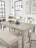 Parellen Dining Table and 4 Chairs and Bench