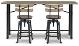 Lesterton Counter Height Dining Table and 2 Barstools