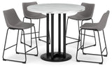 Centiar Counter Height Dining Table and 4 Barstools