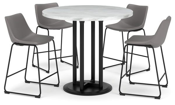 Centiar Counter Height Dining Table and 4 Barstools