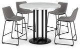 Centiar Counter Height Dining Table and 4 Barstools