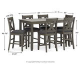 Caitbrook Counter Height Dining Table and Bar Stools (Set of 7)