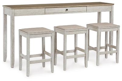 Skempton Counter Height Dining Table and 3 Bar Stools