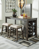 Rokane Counter Height Dining Table and 4 Barstools