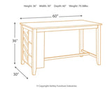 Rokane Counter Height Dining Table and 4 Barstools