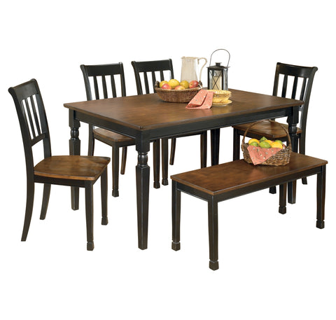 Owingsville Dining Table and 4 Chairs and Bench