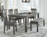 Hallanden Dining Table and 4 Chairs and Bench