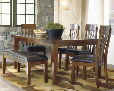 Ralene Dining Table and 4 Chairs and Bench