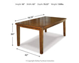 Ralene Dining Table and 4 Chairs and Bench with Storage
