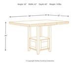 Ralene Counter Height Dining Table and 6 Barstools with Storage