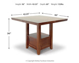 Ralene Counter Height Dining Table and 6 Barstools with Storage