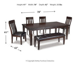 Haddigan Dining Table and 4 Chairs and Bench