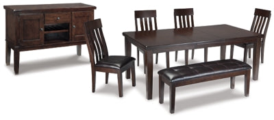 Haddigan Dining Table and 4 Chairs and Bench with Storage