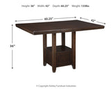 Haddigan Counter Height Dining Table and 4 Barstools with Storage