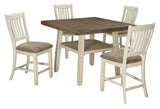 Bolanburg Counter Height Dining Table and 4 Barstools