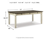 Bolanburg Dining Table and 2 Chairs and 2 Benches