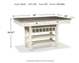 Bolanburg Counter Height Dining Table and 4 Barstools