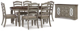 Lodenbay Dining Table and 6 Chairs with Storage