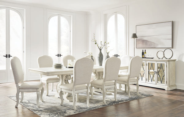 Arlendyne Dining Table and 8 Chairs with Storage