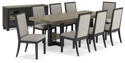 Foyland Dining Table and 8 Chairs with Storage