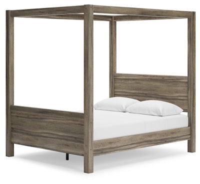 Shallifer Queen Canopy Bed with Dresser, Chest and Nightstand