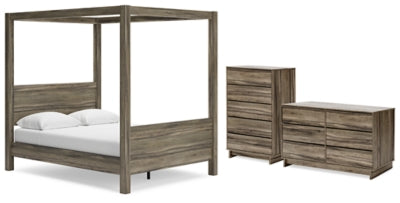 Shallifer Queen Canopy Bed with Dresser and Chest