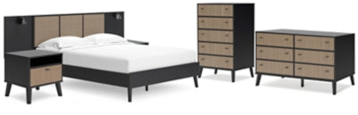 Charlang Full Panel Platform Bed with Dresser, Chest and 2 Nightstands