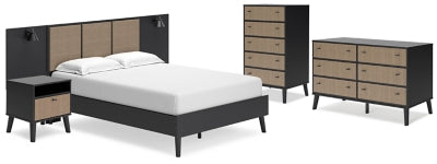 Charlang Queen Panel Platform Bed with Dresser, Chest and Nightstand