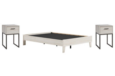 Socalle Full Platform Bed with 2 Nightstands