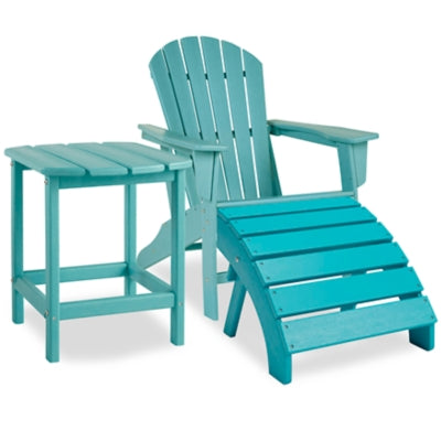 Sundown Treasure Outdoor Adirondack Chair and Ottoman with Side Table