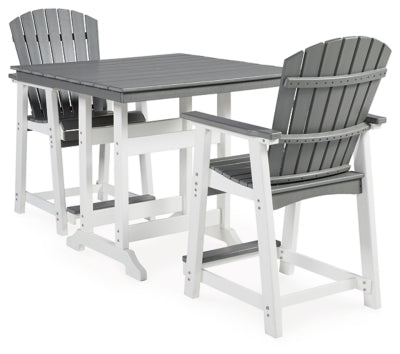 Transville Outdoor Counter Height Dining Table and 2 Barstools