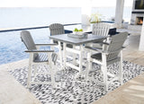 Transville Outdoor Counter Height Dining Table and 4 Barstools