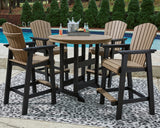 Fairen Trail Outdoor Bar Table and 4 Barstools