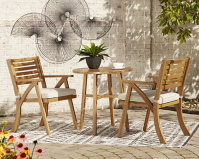 Vallerie Outdoor Chairs with Table Set (Set of 3)