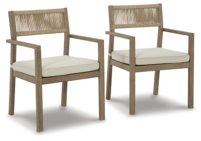 Aria Plains Arm Chair with Cushion (Set of 2)