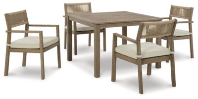 Aria Plains Outdoor Dining Table and 4 Chairs