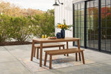 Janiyah Outdoor Dining Table and 2 Benches