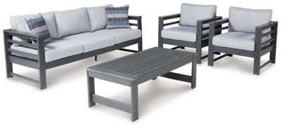 Amora Outdoor Sofa and 2 Chairs with Coffee Table