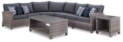 Salem Beach 3-Piece Outdoor Sectional with Chair, Coffee Table and End Table